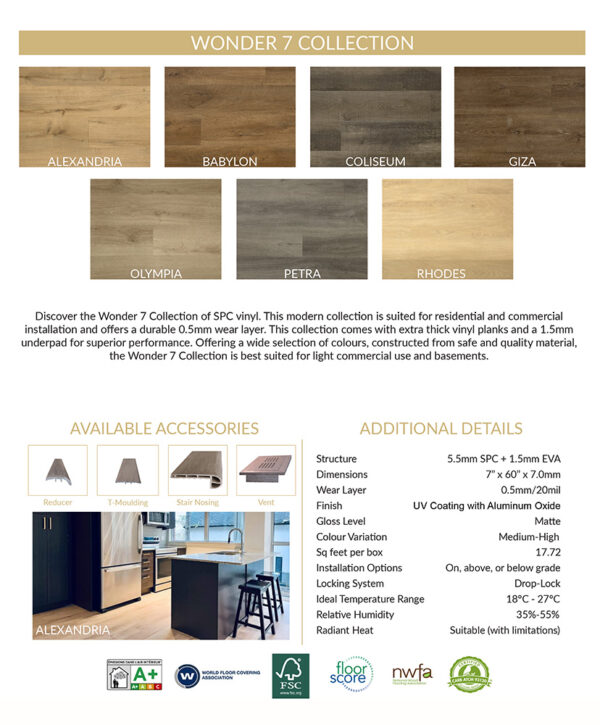 5.5mm Luxury Vinyl SPC with 1.5mm Underpad- Alexandria - Image 3