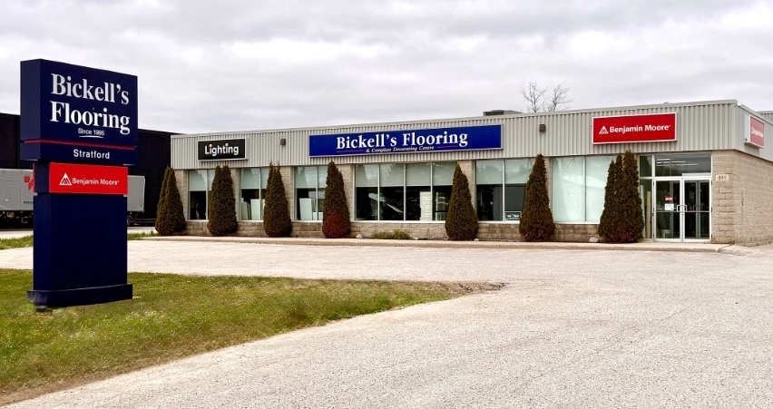 bickell's storefront with signage